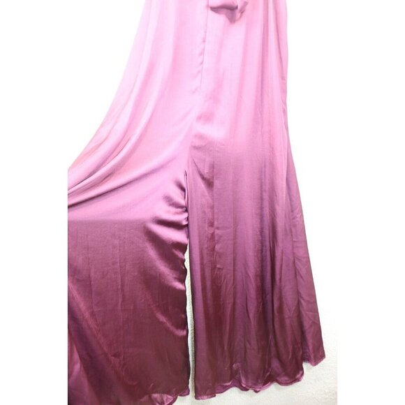MSK Purple Satin Wide-Leg Jumpsuit-Size Medium-Lined-Whimsigoth - Picture 8 of 8